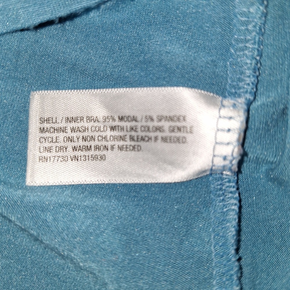 Blue Camisole White Ginkgo Leaf Pattern Criss-cross Back Strap Tank XL Auden - Picture 11 of 12